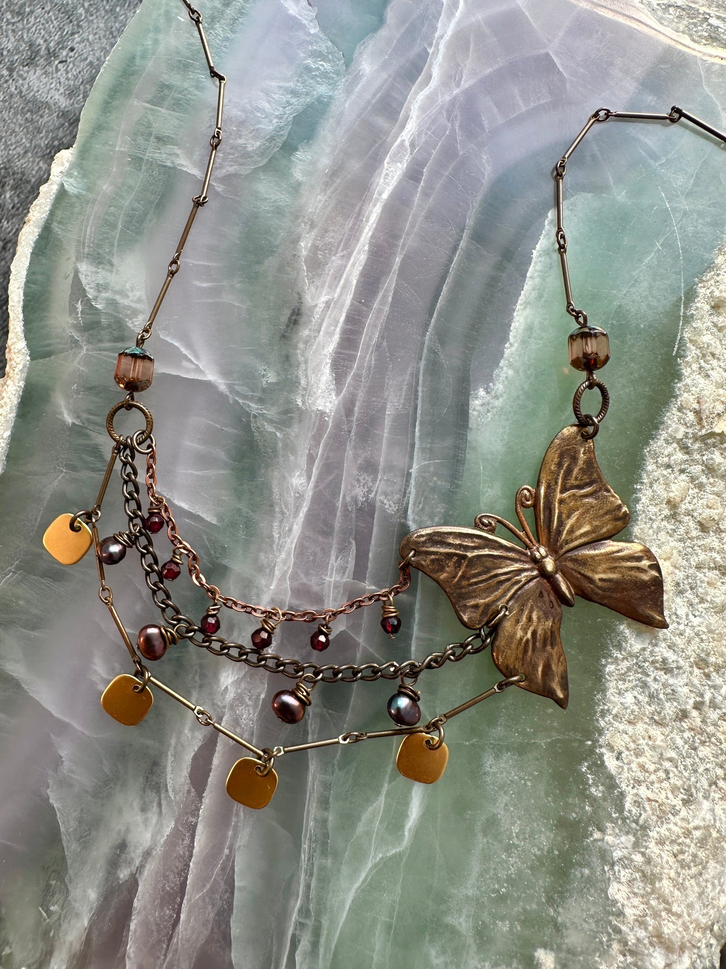 41x38mm Meadow Butterfly, Natural Brass (6 pc)