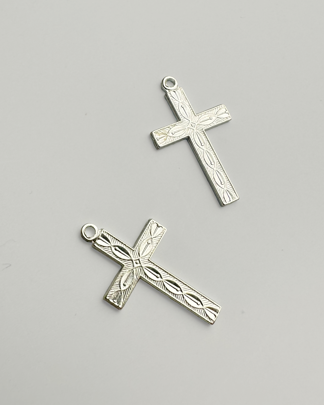 Cross Charm - Silver Plated (18pcs)