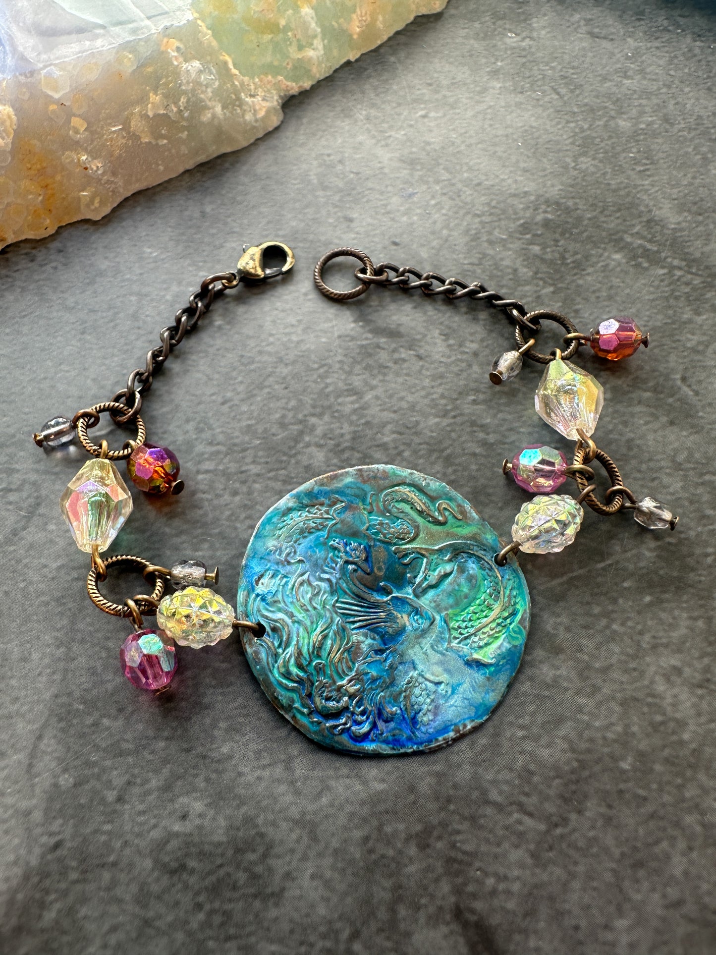 Lion & Snake Cameo no hole, 30.5mm (5pcs)