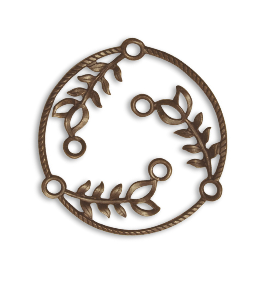 35mm Fern Laurel - Natural Brass (8pcs)