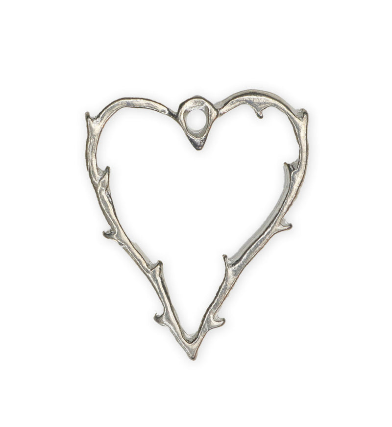 29x24mm Thorn Heart - Solid Pewter (9pcs)