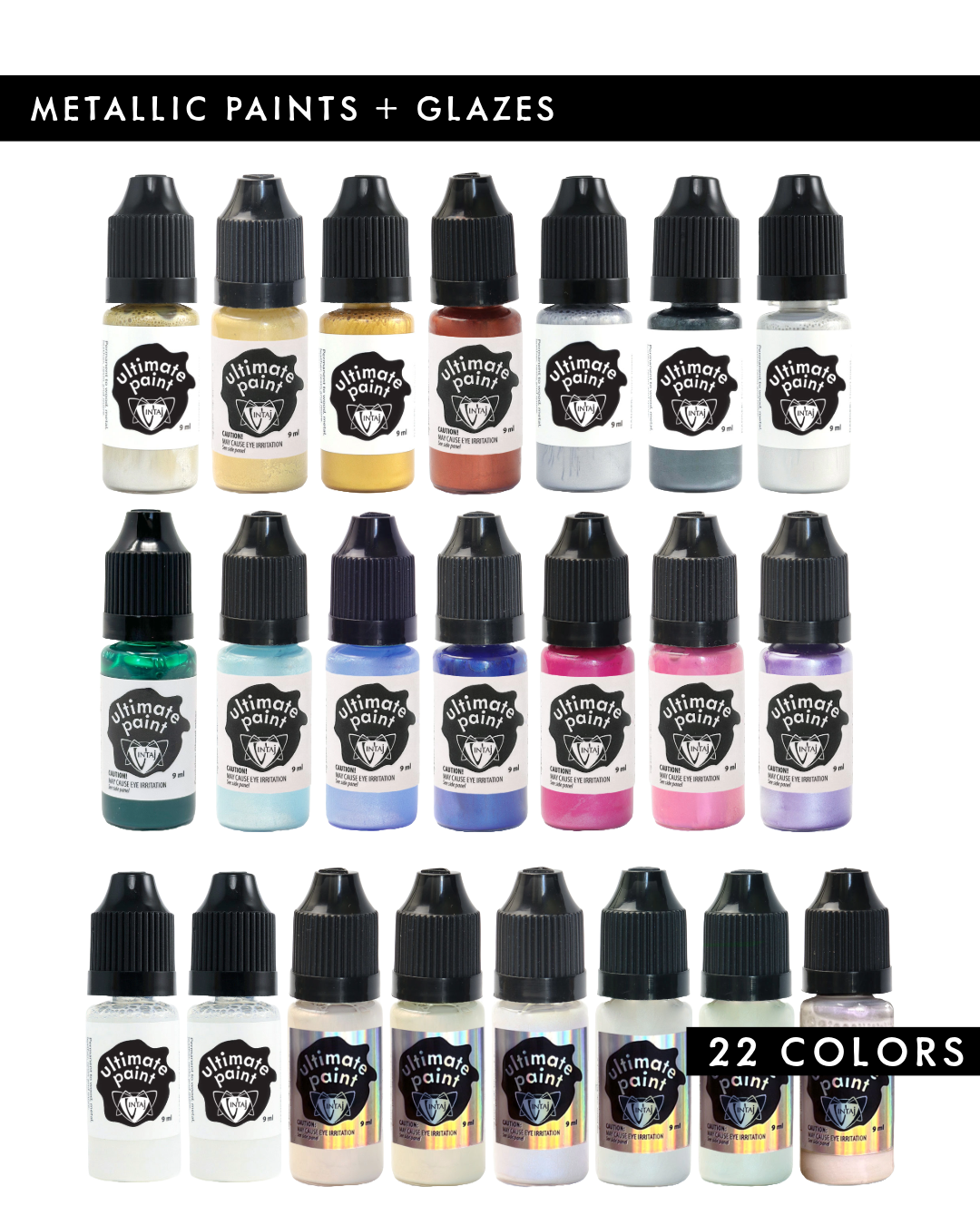 Metallic Ultimate Paint Complete Color Collection 21pc Ultimate Paint & Glaze Set