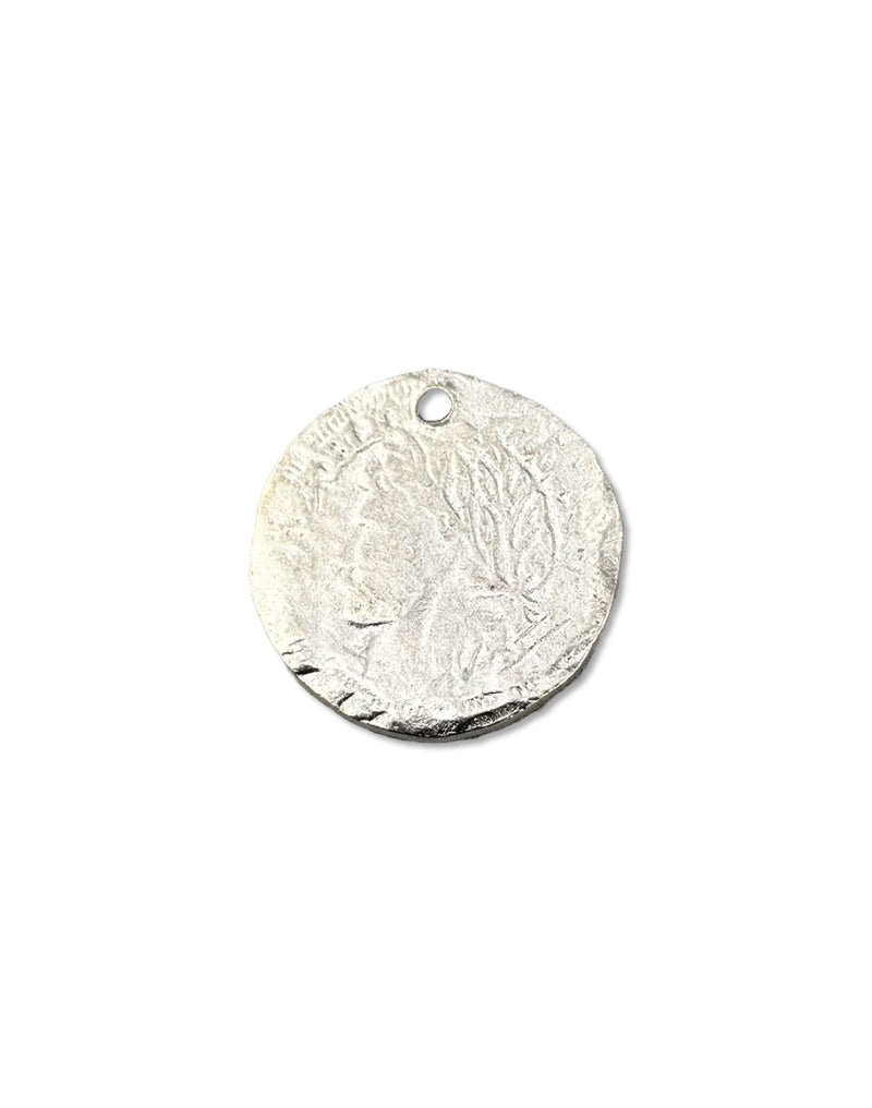 18mm Laurel Coin - Sterling Silver (8pcs)