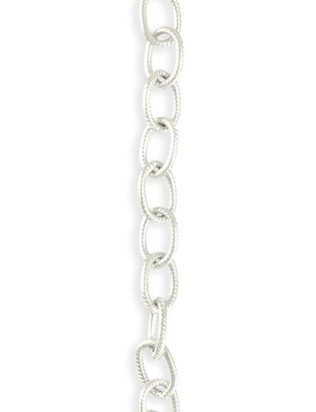 6.5x9.5mm Etched Cable Chain - Sterling Silver Plated (8 ft)
