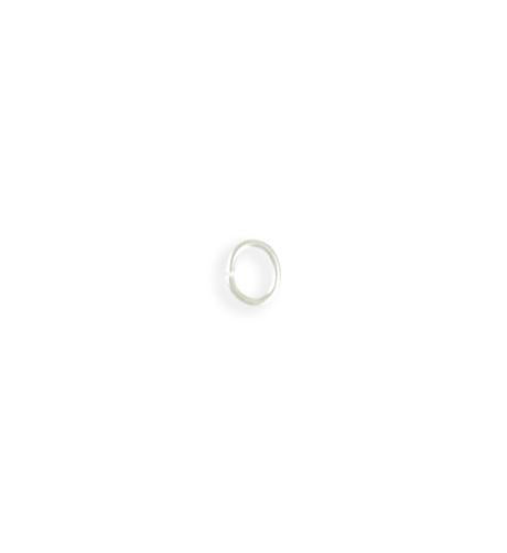 6x5mm Smooth Oval Jump Ring - Sterling Silver Plated (208 pcs)