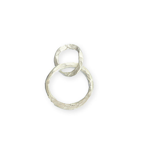 24x17mm Linked Hammered Rings - Sterling Silver Plated (8 pcs)