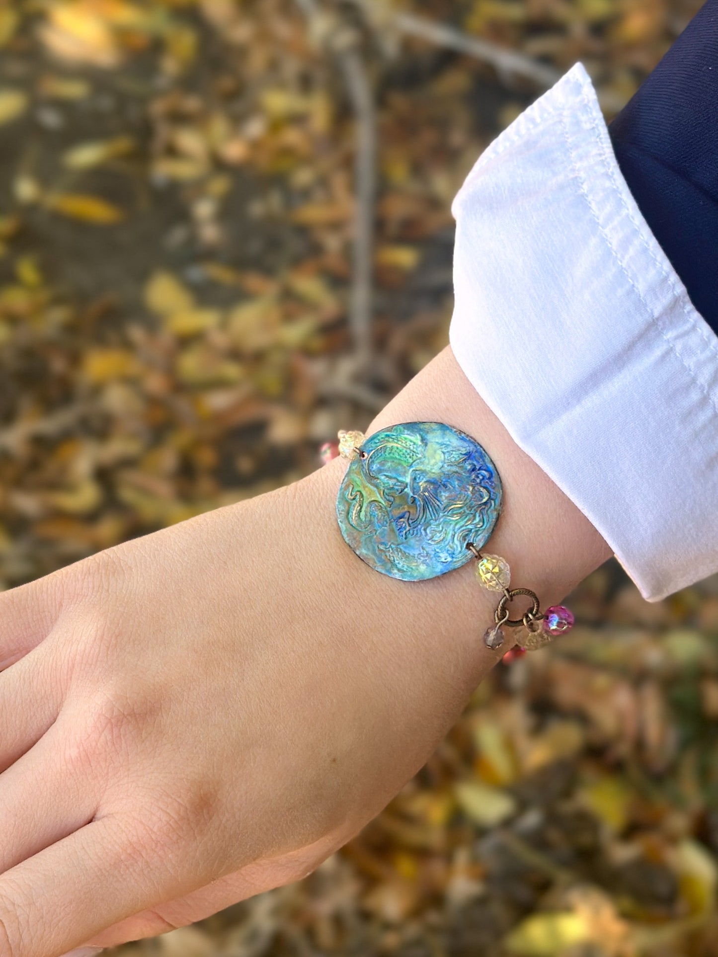 Lion & Snake Cameo no hole, 30.5mm (5pcs)