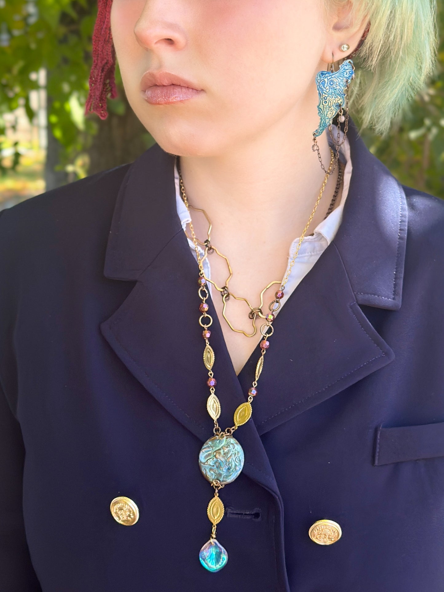 Lion & Snake Cameo no hole, 30.5mm (5pcs)