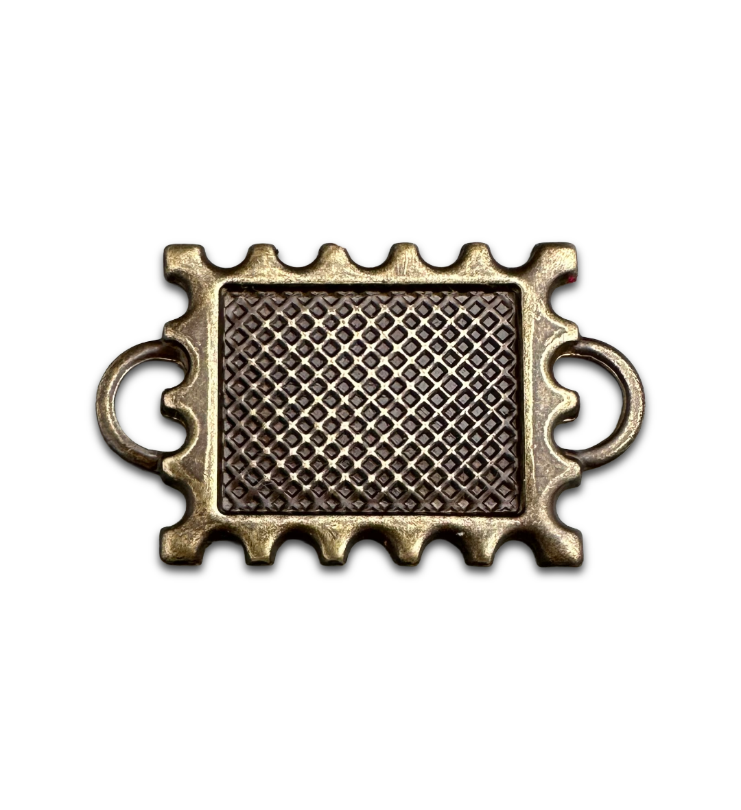 31x19mm Scalloped Rectangle Bezel - Natural Brass (20pcs)