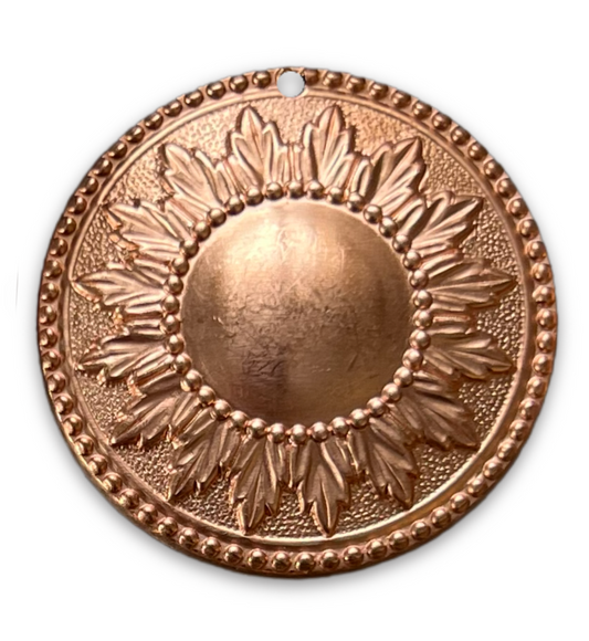 30mm Sun Medallion - solid copper (5pc)