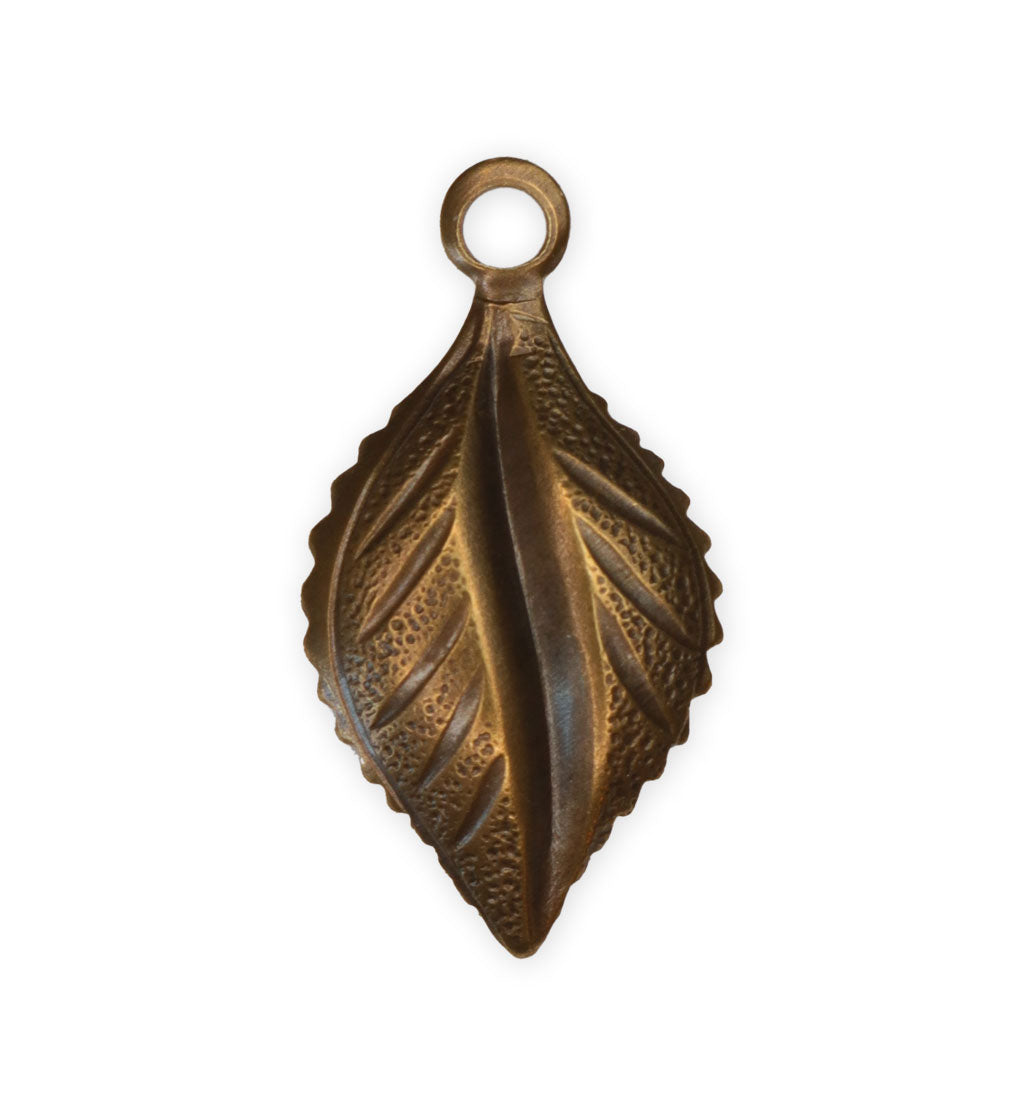 24x13mm Scalloped Leaf Charm (20 pcs)