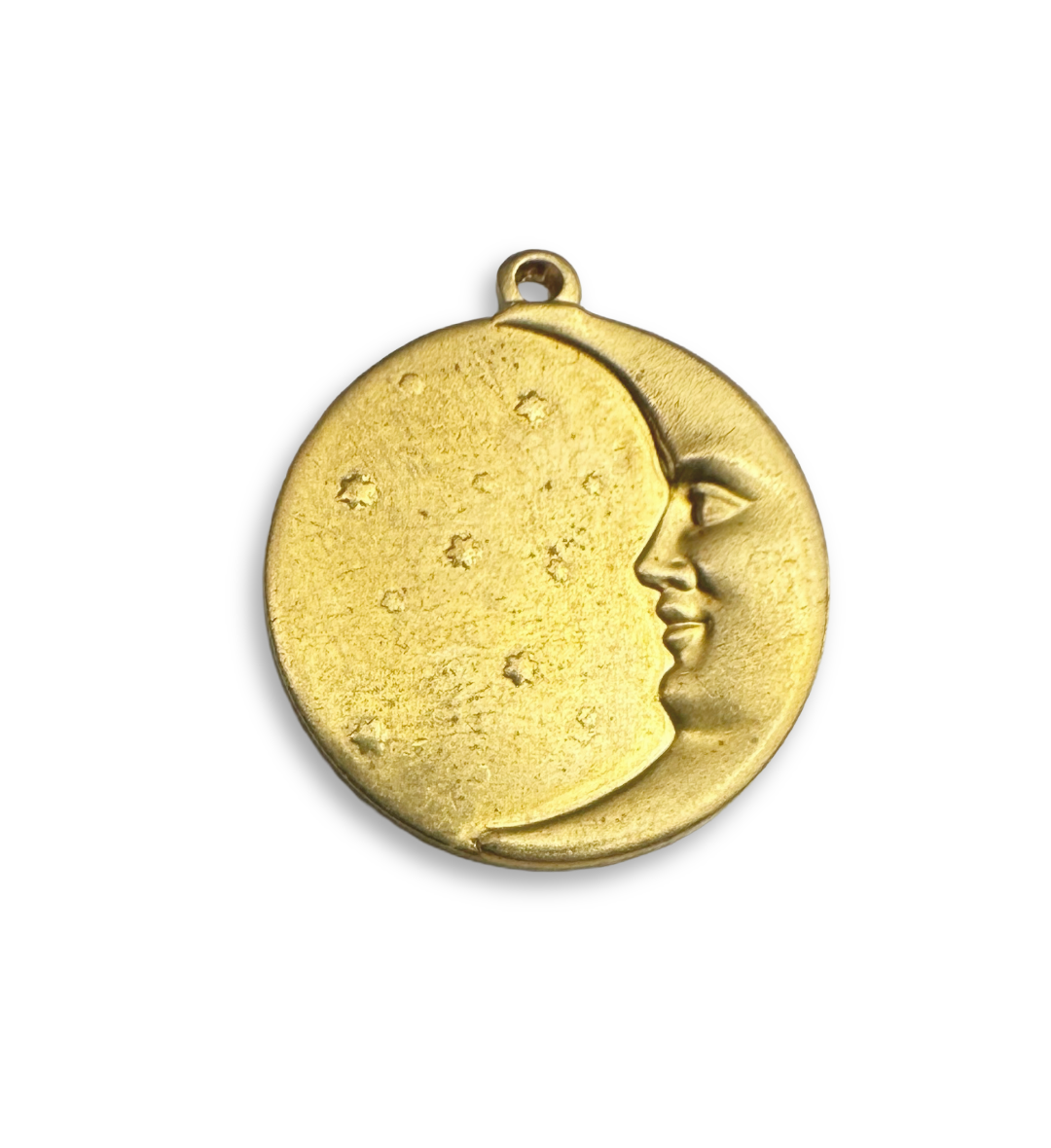 19x18mm Moon Face Charm - Solid Brass (20pcs)