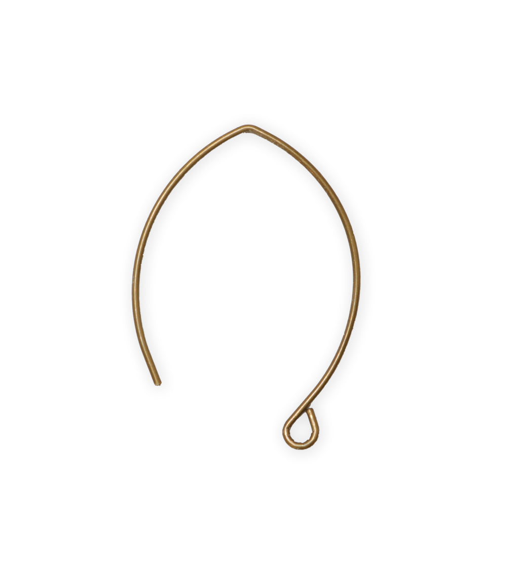 35mm Marquise Ear Wires - Natural Brass (46 pcs)