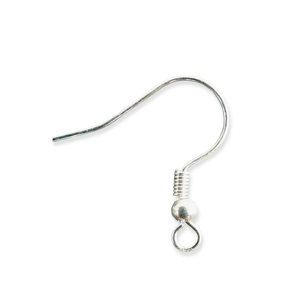 22mm Shepherd Hook Ear Wire, Silver Plate (64pcs)