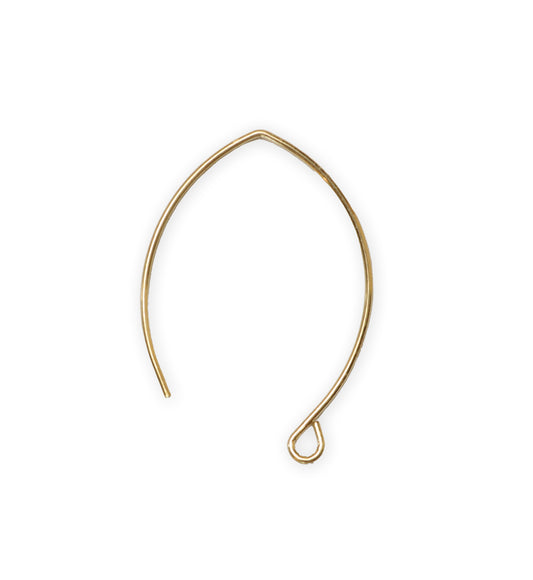 35mm Marquise Ear Wires - Solid Brass (46 pcs)