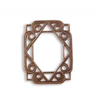 26x20mm Etruscan Layering Window - Natural Brass (10pcs)