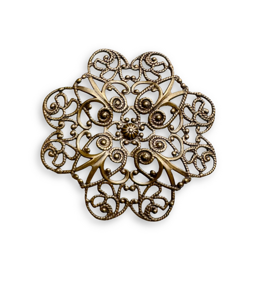 Flower Petal Filigree - Natural Brass (5 pc)