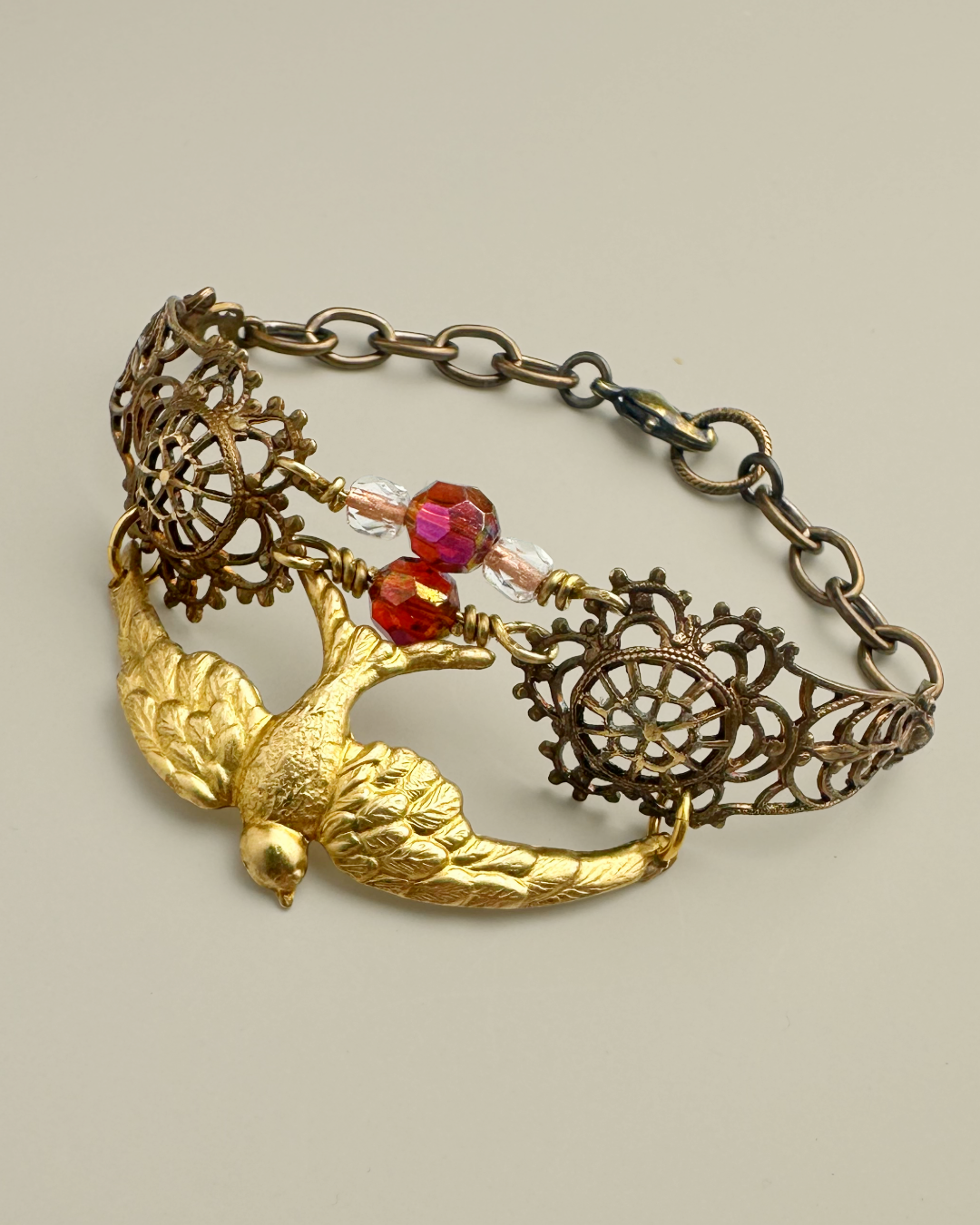 Bird Pendant - Solid Brass (8pcs)