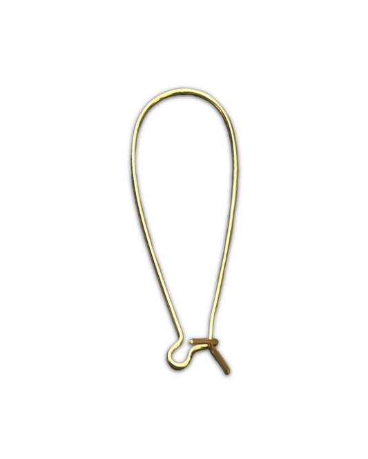 45x17mm Long Arched Ear Wire (40 pcs) - solid brass