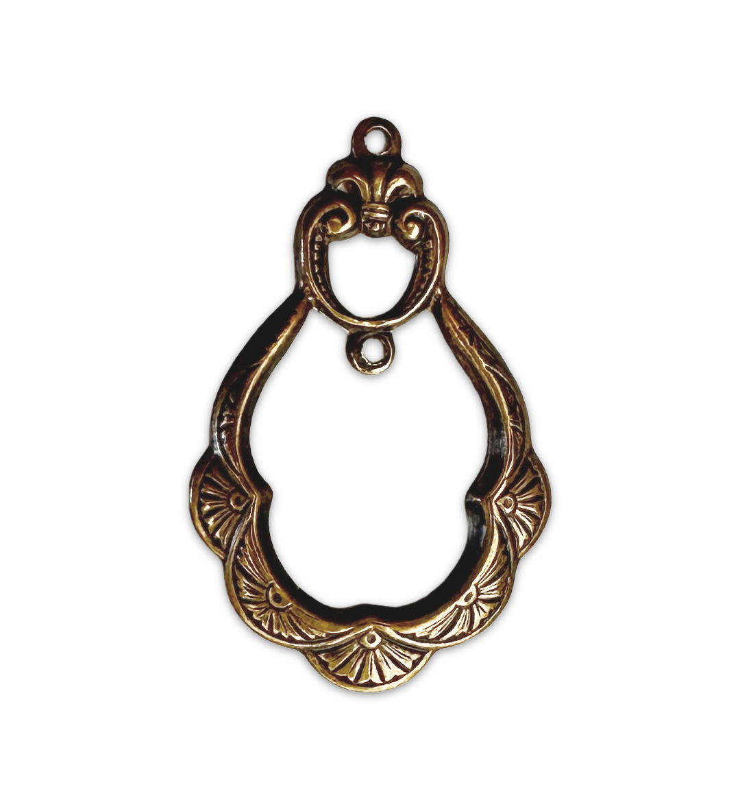35x22.25mm Bohemian Frame - Natural Brass (12pcs)