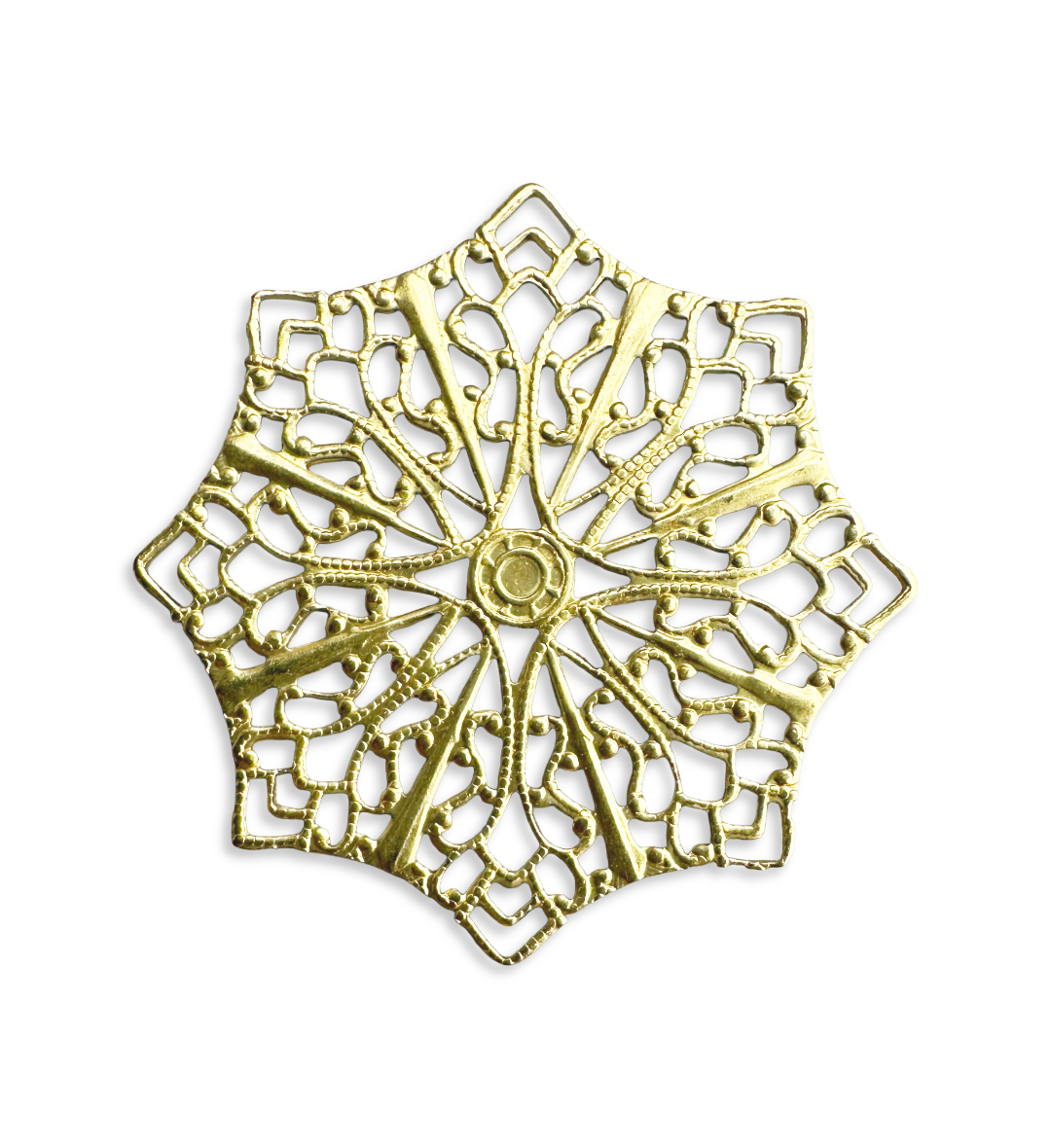 41mm Delicate Web Filigree - Solid Brass (7pcs)