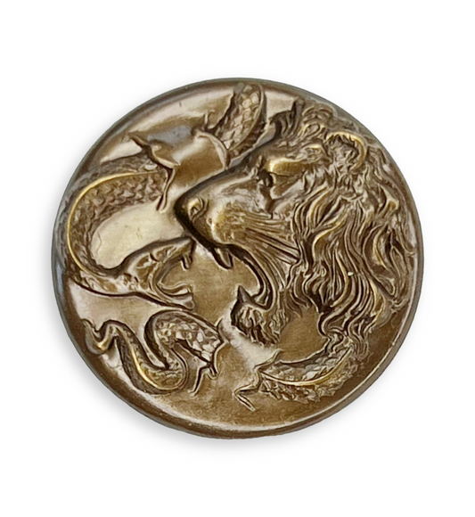 Lion & Snake Cameo no hole, 30.5mm (5pcs)