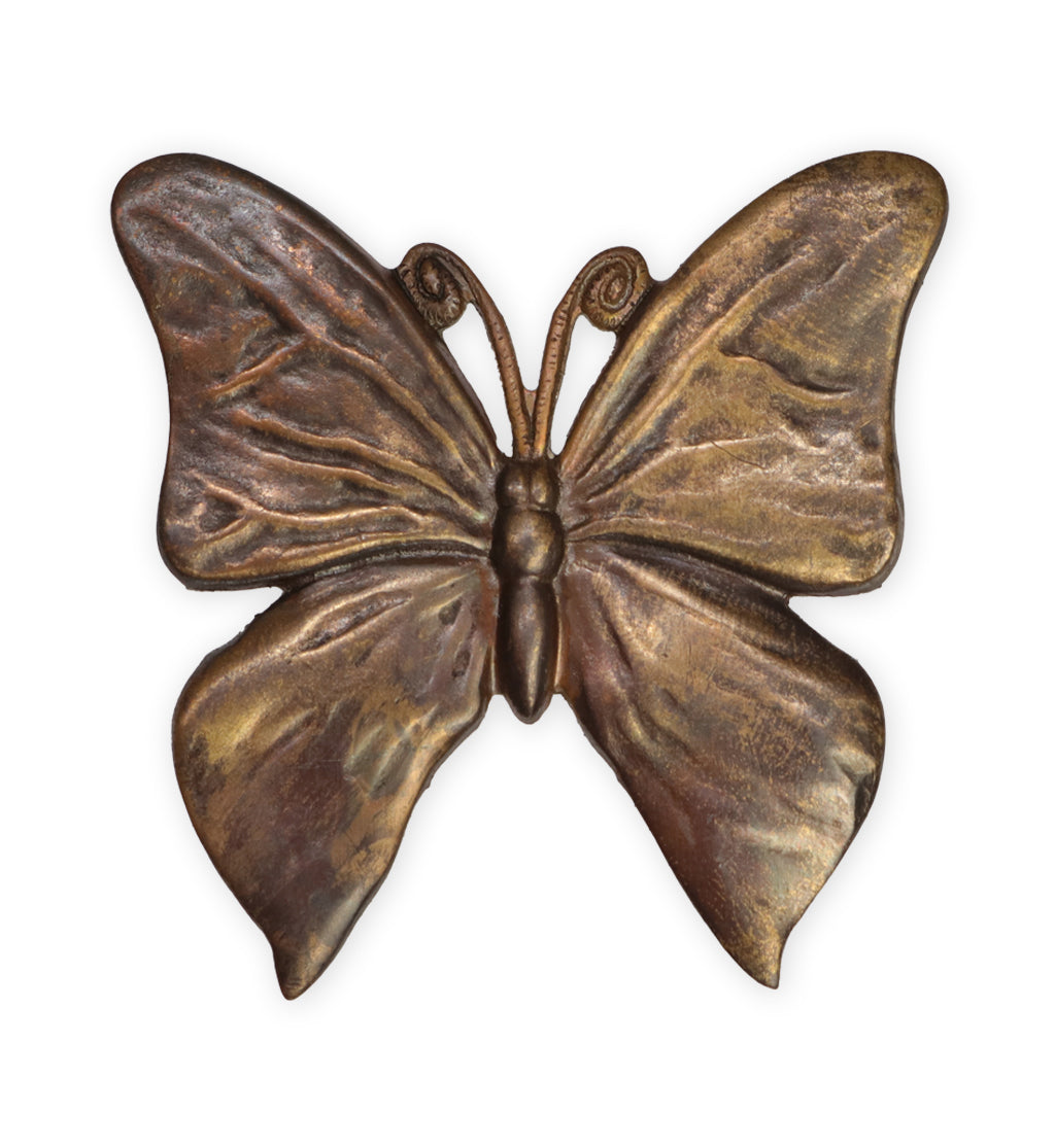 41x38mm Meadow Butterfly, Natural Brass (6 pc)