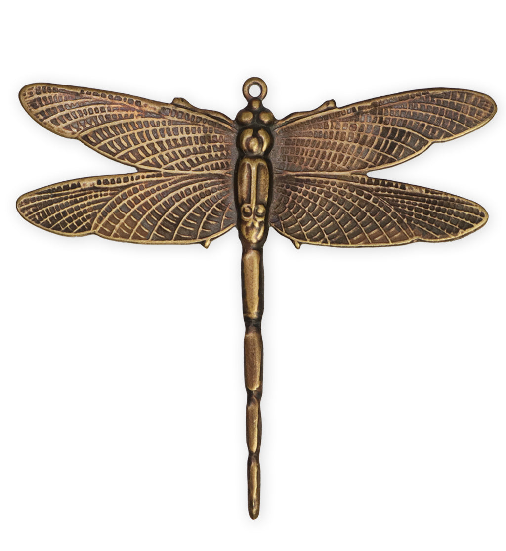 49x43mm Enchanted Dragonfly, Natural Brass (5 pcs)