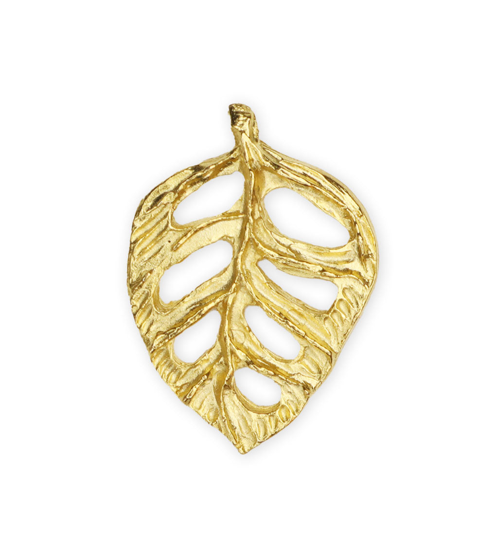 27X19mm Sculpted Leaf - 10K Gold (6pcs)