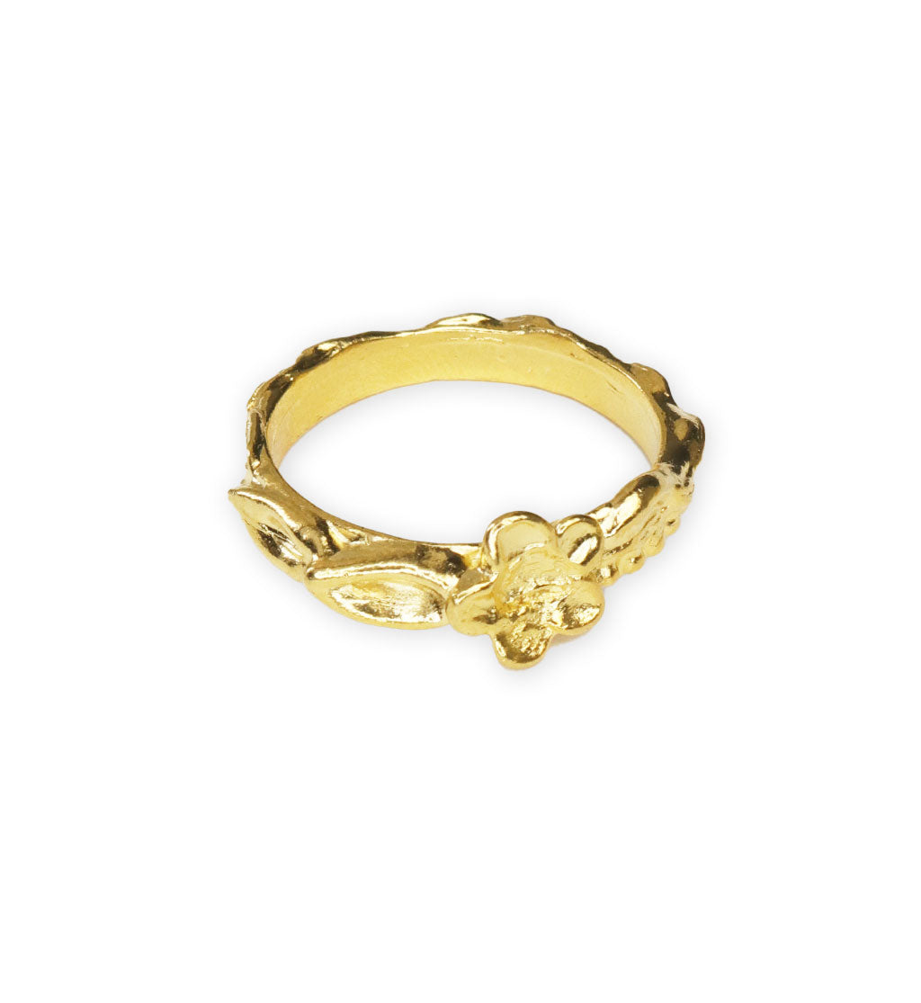 Size 8, Floral Vine Ring - 10K Gold (3pcs)