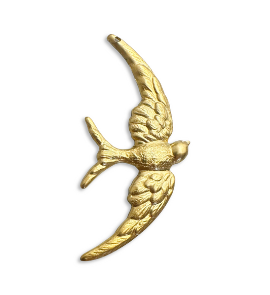 Bird Pendant - Solid Brass (8pcs)
