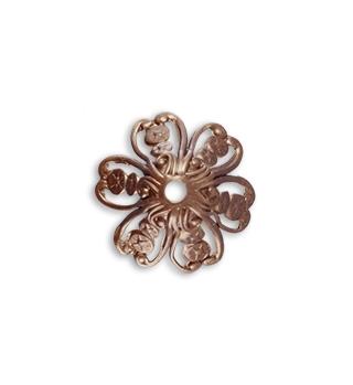 20mm Fluted Flower Bead Cap - Natural Brass (20 pcs)