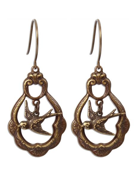 Caged Sparrow - Sentiment Earrings