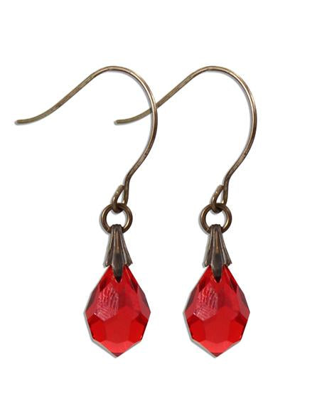 Siam Red - Jewel Drop Earrings