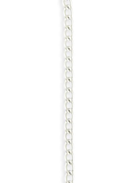 3.4x5.1mm Curb Chain - Sterling Silver Plated (12 ft)
