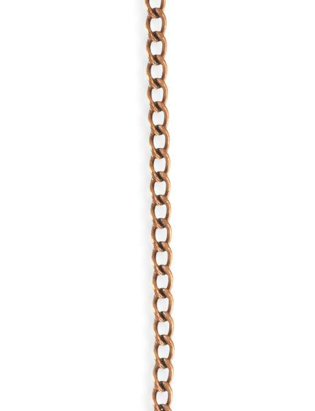 3.4x5.1mm Curb Chain - Copper Antique Plated (12 ft)