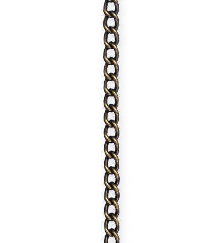 3.4x5.1mm Curb Chain - Natural Brass