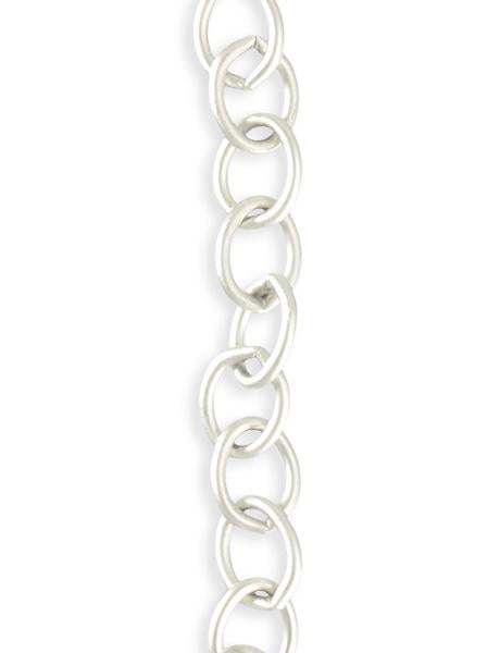 8.7x11.3mm Rounded Oval Chain - Sterling Silver Plated (6 ft)
