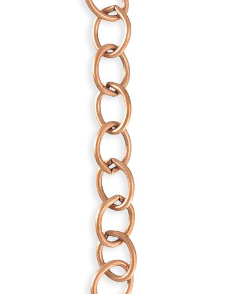 8.7x11.3mm Rounded Oval Chain - Copper Antique Plated (6 ft)