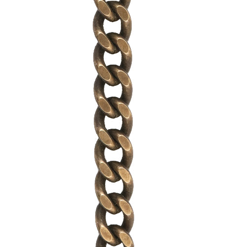 7.1x10.1mm Messenger Chain - Natural Brass