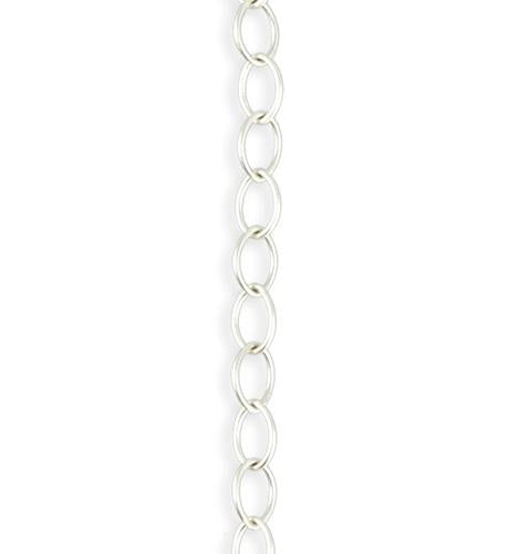 4.4x6.6mm Small Fine Oval - Sterling Silver Plated (10 ft)