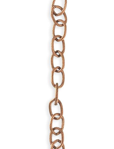 6.5x9.5mm Etched Cable Chain - Copper Antique Plated (8 ft)