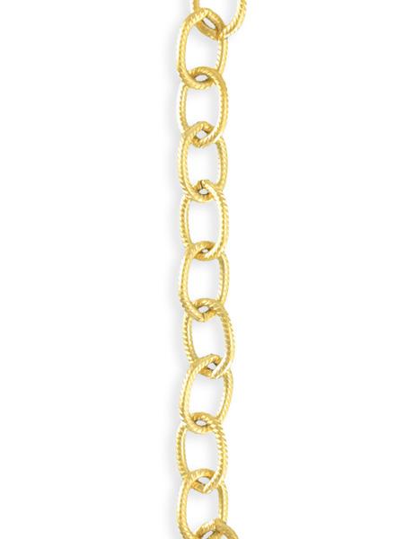 6.5x9.5mm Etched Cable Chain - 10K Gold Plated (7 ft)
