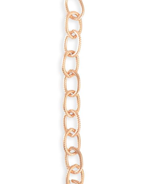 6.5x9.5mm Etched Cable Chain - Rose Gold Plated (7 ft)