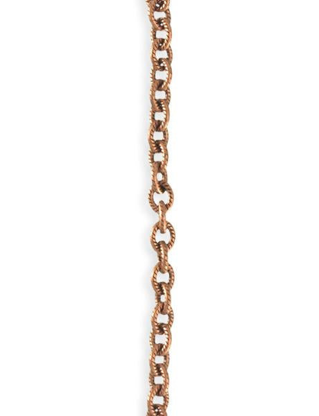 4.1x5.1mm Petite Etched Cable Chain - Copper Antique Plated (10 ft)