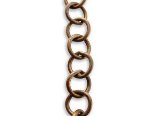 10.2x10.5mm Round Link Chain - Natural Brass