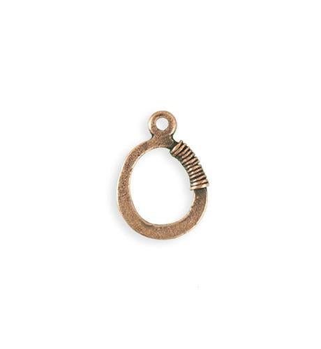 19x14mm Coiled Wire Eye - Copper Antique Plated (15 pcs)