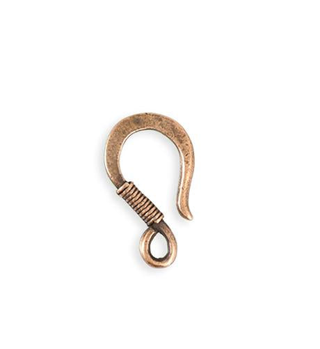 23x13mm Coiled Wire Hook - Copper Antique Plated (15 pcs)