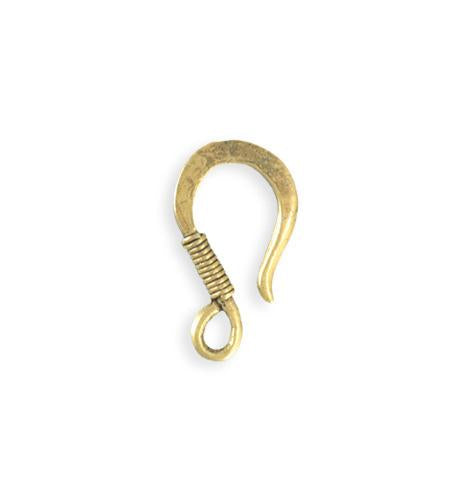 23x13mm Coiled Wire Hook - 10K Gold Antique Plated (15 pcs)