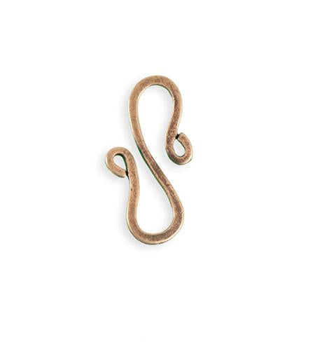 24x13mm S Shaped Hook - Copper Antique Plated (15 pcs)